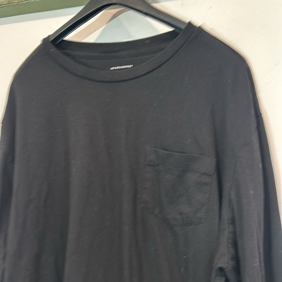 No boundaries plus size 3X long sleeve classic T-shirt chest pocket solid black - Picture 2 of 4